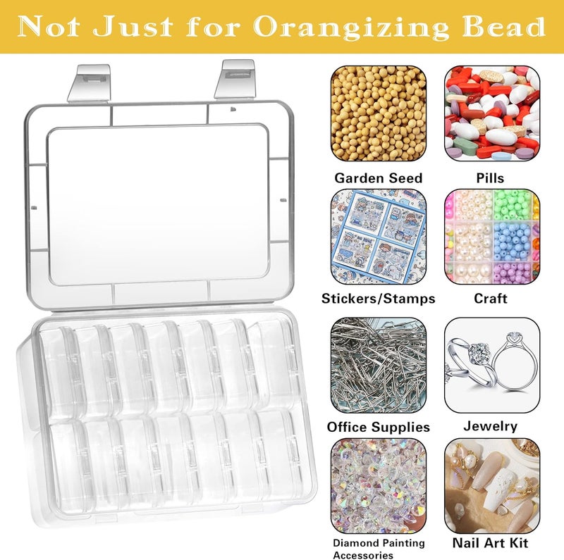 Mathtoxyz Small Bead Organizers, 45 Pieces Plastic Storage Cases Mini Clear Bead Storage Containers Transparent Boxes with Hinged Lid and Rectangle Clear Craft Supply Case - Image 4